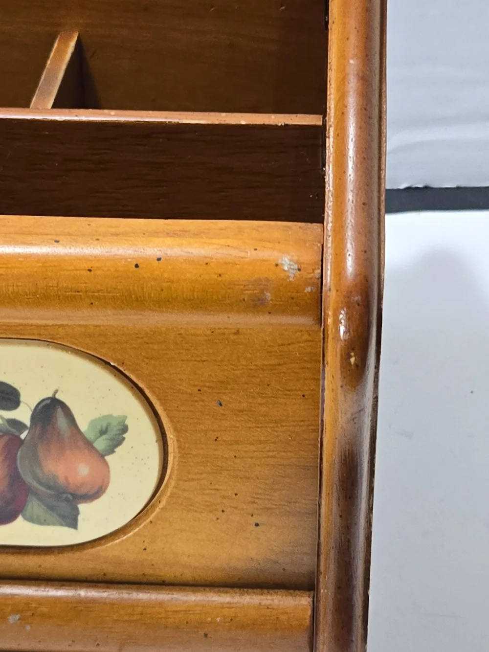 Wooden Fruit-Panel Coffee Caddy Organizer - Brown
